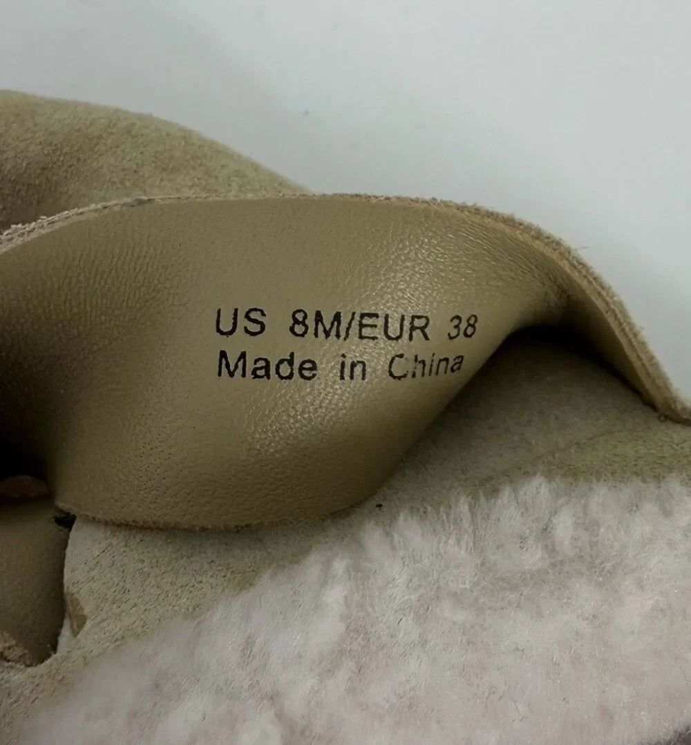Vince Clog Shoes Size 8 Womens Sand Griff Comfort Slip On Shearling Sherpa Lined - Picture 8 of 8